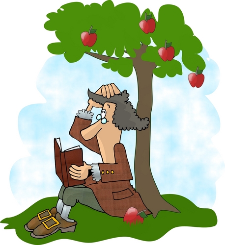 Isaac Newton under apple tree